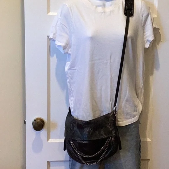 Jimmy Choo Black Textured Shoulder Bag with Silver Chain
Crossbody - Picture 2 of 12